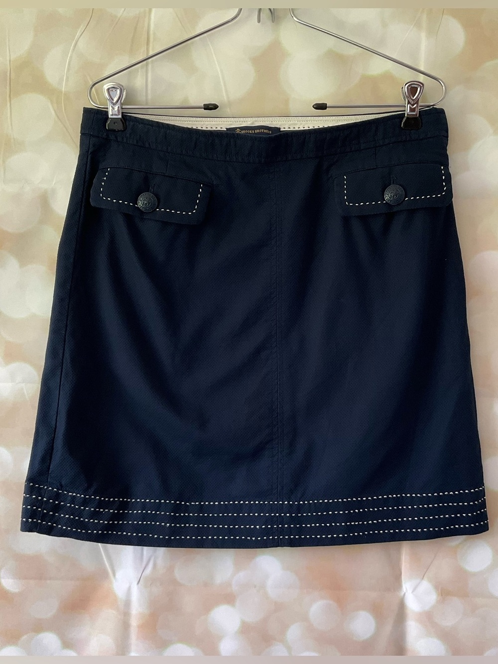 Brooks Brothers Navy Blue and White Skirt